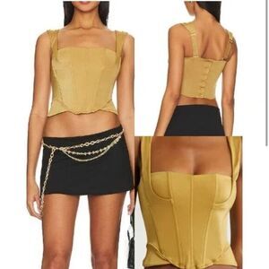 We Are HAH Knock Out Bustier Top Womens XS‎ Shroom Adjustable Straps NWT